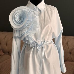 French Chic Women Blouse Fashion 3D Floral